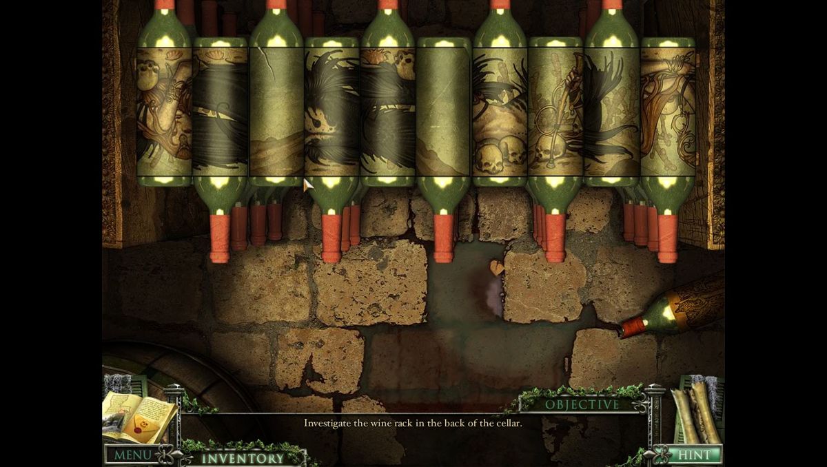 Mystery Case Files: 13th Skull (Collector's Edition) (Macintosh) screenshot: Puzzle wine bottles