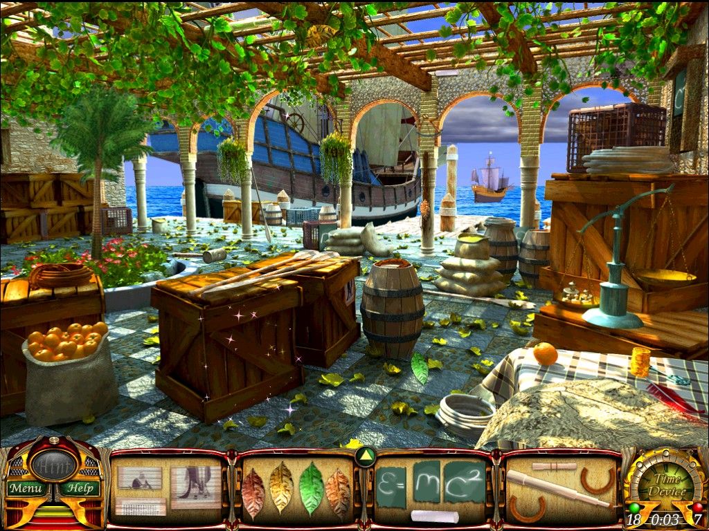 Flux Family Secrets: The Ripple Effect (iPad) screenshot: Boat dock Christopher Columbus - objects