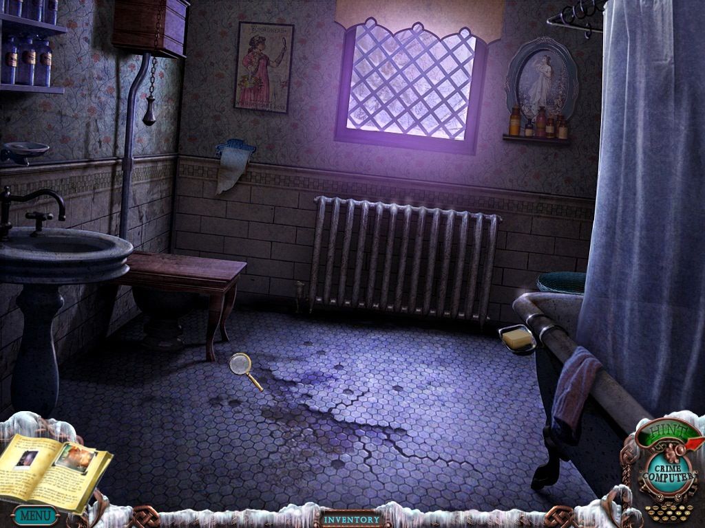Mystery Case Files: Dire Grove (Collector's Edition) (Macintosh) screenshot: Bathroom upstairs