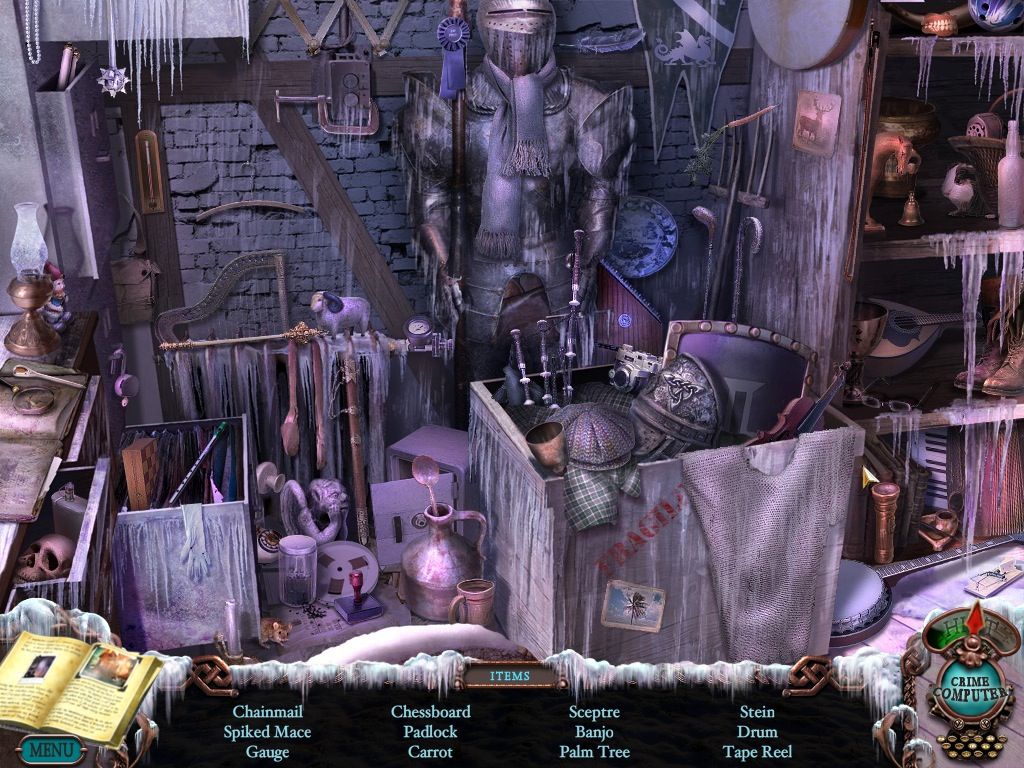 Mystery Case Files: Dire Grove (Collector's Edition) (Macintosh) screenshot: Museum storage - objects
