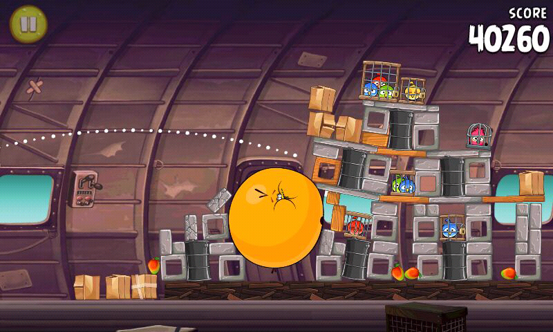 Angry Birds: Rio (Android) screenshot: Chapter 6 - Smugglers' Plane. Make room for this bird!