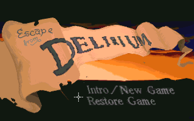 Escape from Delirium (DOS) screenshot: Main Title/Main Menu