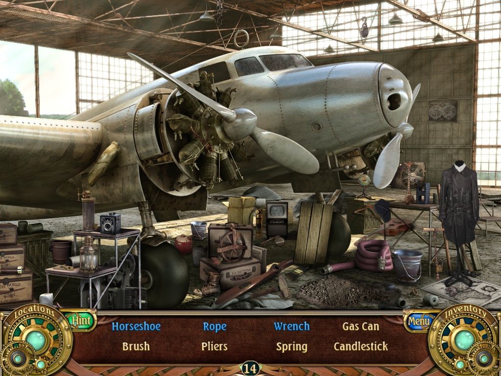 Unsolved Mystery Club: Amelia Earhart (iPad) screenshot: Lockheed Electra - objects