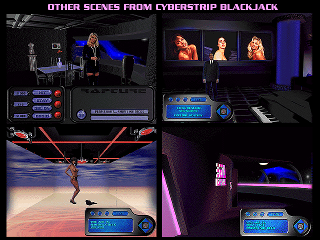 Cyberstrip Blackjack (Windows 3.x) screenshot: Other Scenes (shareware version only).