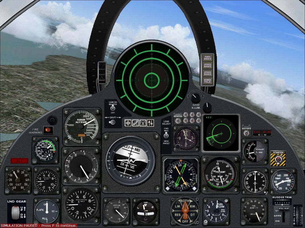 Combat Collectors: Second Edition (Windows) screenshot: The F-8 Crusader standard cockpit.