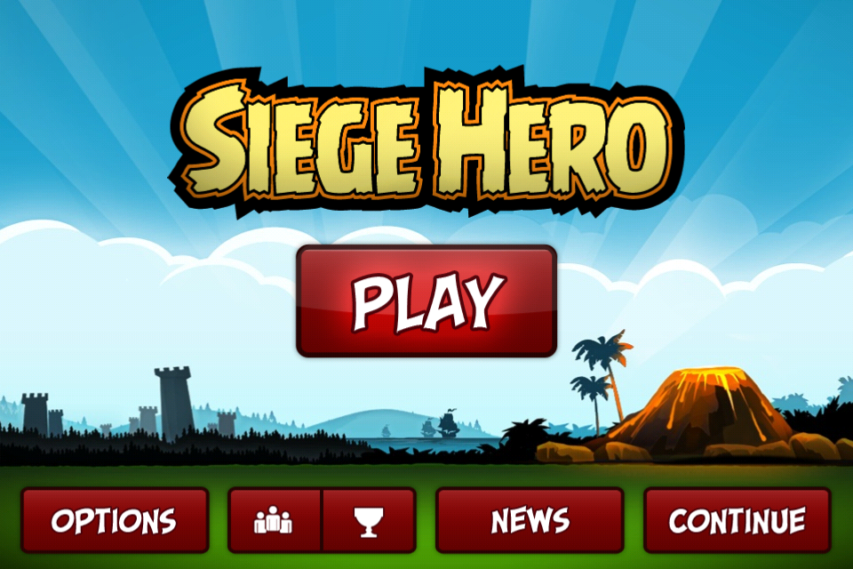 Siege Hero (iPhone) screenshot: The title screen