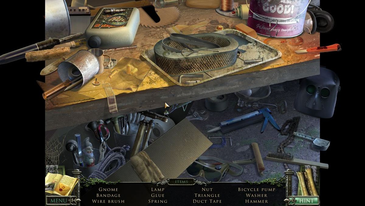 Mystery Case Files: 13th Skull (Collector's Edition) (Macintosh) screenshot: Shed behind main house - objects