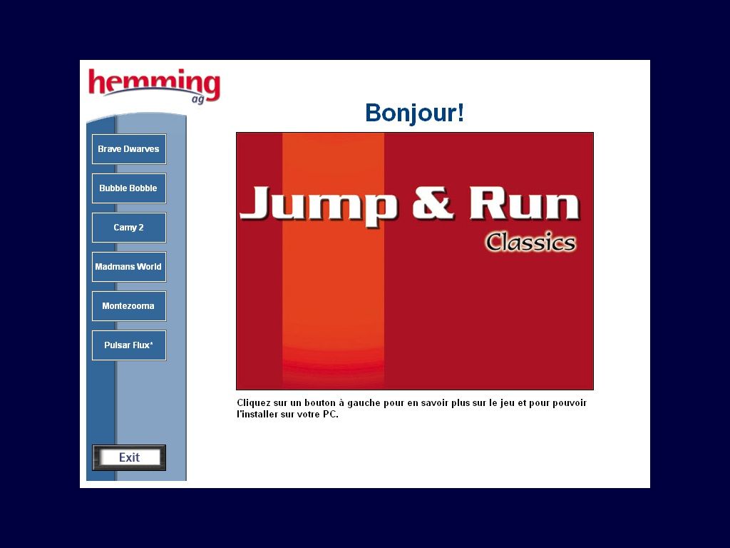 Jump & Run Classics (Windows) screenshot: Choose a game to install