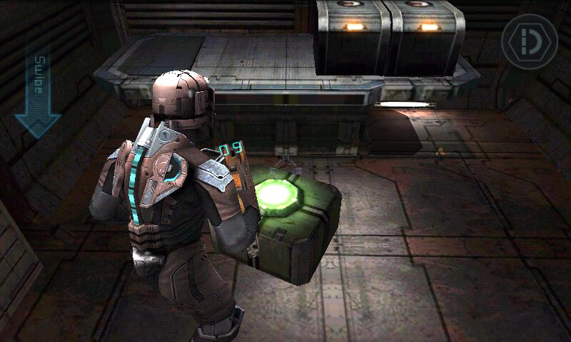 Dead Space (Android) screenshot: Boxes contain ammo or credits (or nodes)