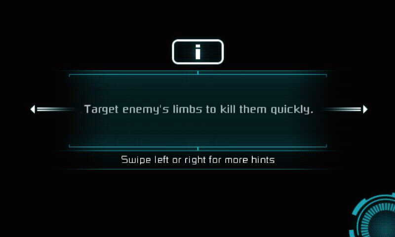 Dead Space (Android) screenshot: Monster dismemberment tip