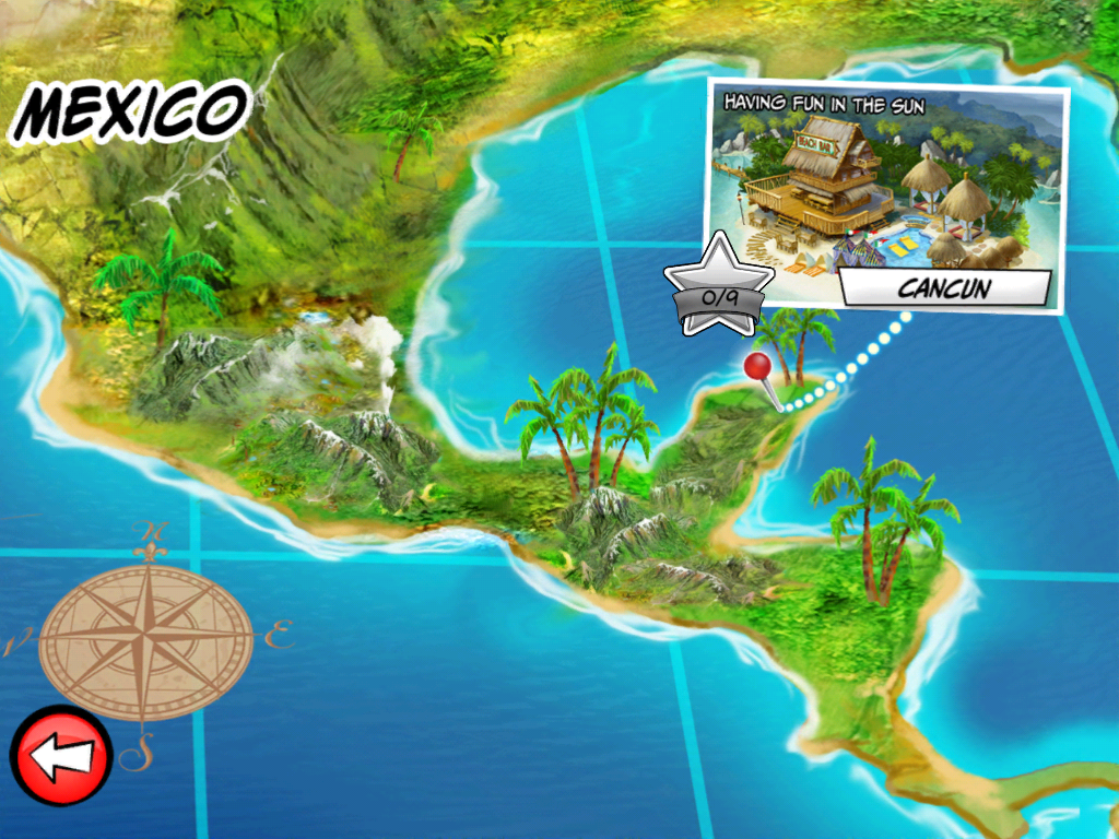 Tapper World Tour (iPad) screenshot: There's only one location in Mexico: Cancun
