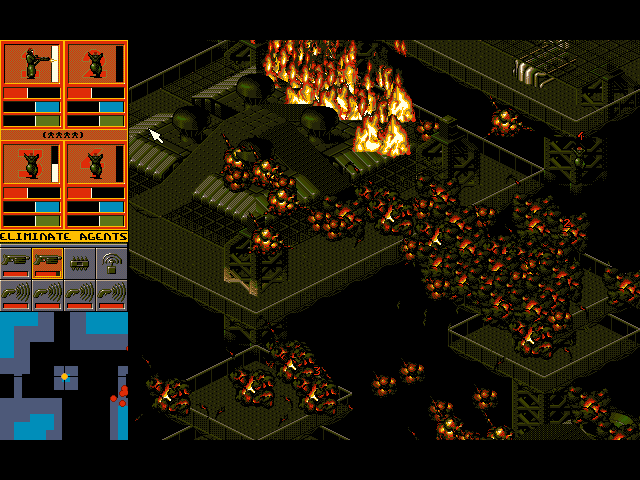 Syndicate: American Revolt (DOS) screenshot: On the wrong side of the new air strike weapon.