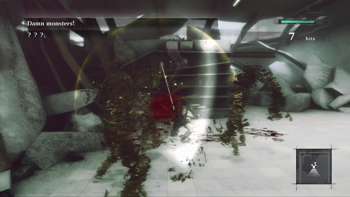 NieR (Xbox 360) screenshot: Combat during prologue