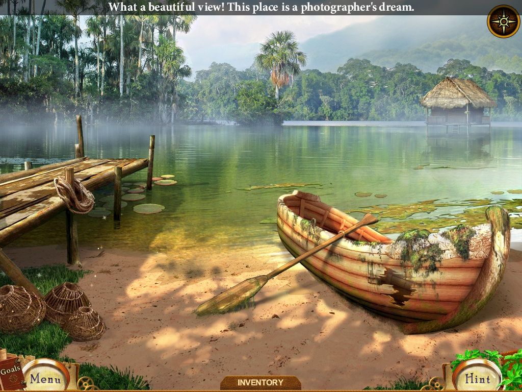 Kate Arrow: Deserted Wood (iPad) screenshot: Village broken boat