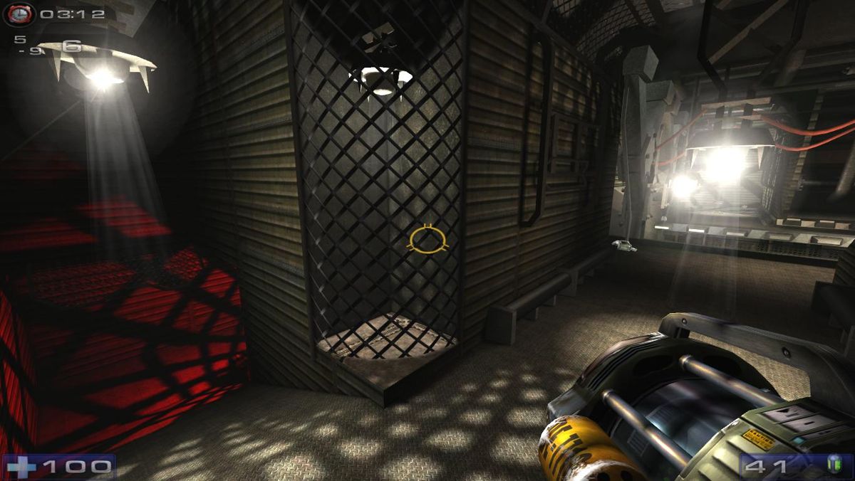 Unreal Tournament 2004 (Windows) screenshot: Great lighting and shadow effects (Widescreen resolution 1366 * 768).