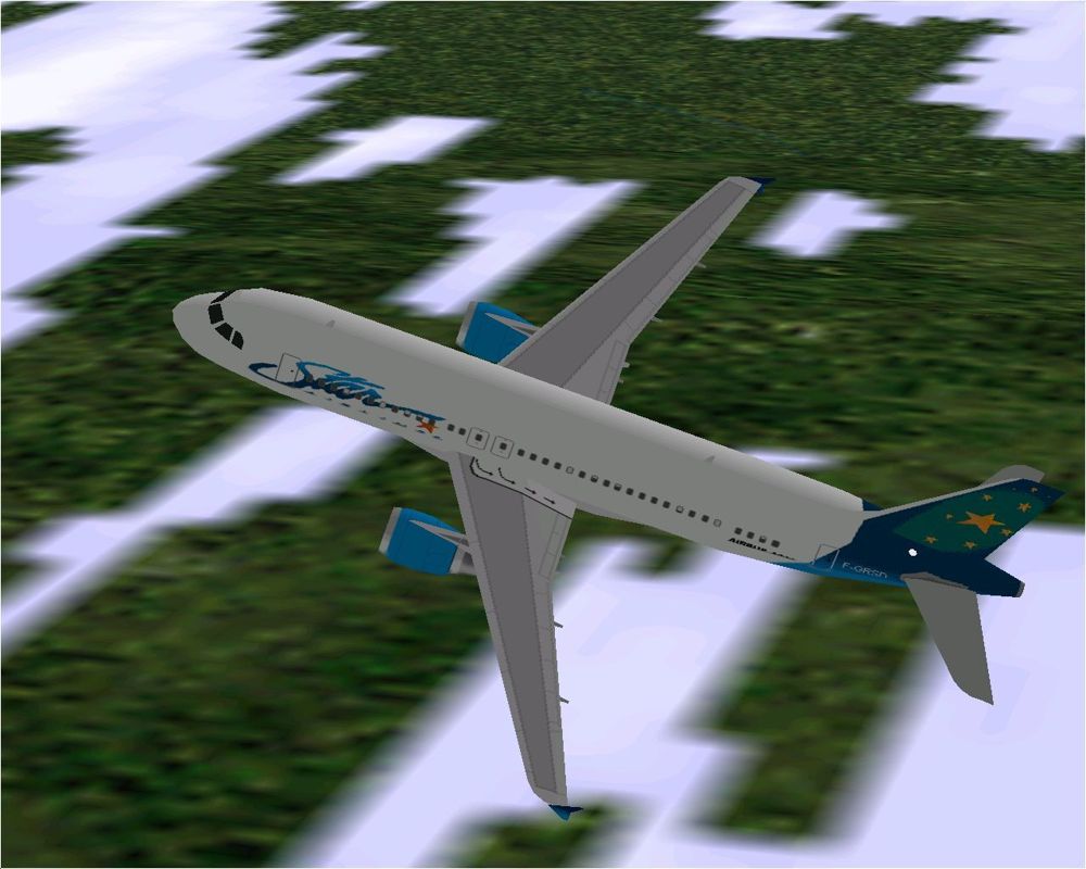 Airbus 2000: Special Edition (Windows) screenshot: The Airbus A320-214 in Microsoft Flight Simulator 98 flying in Star Airlines livery