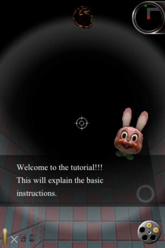 Silent Hill: The Escape (iPhone) screenshot: Robbie the Rabbit helps the player in the tutorial.