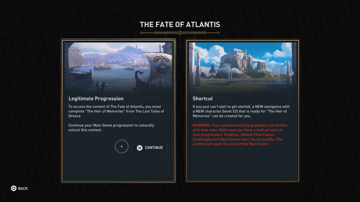 Assassin's Creed: Odyssey - The Fate of Atlantis (PlayStation 4) screenshot: Episode 1: Fate of Atlantis DLC can be played even without playing the base game