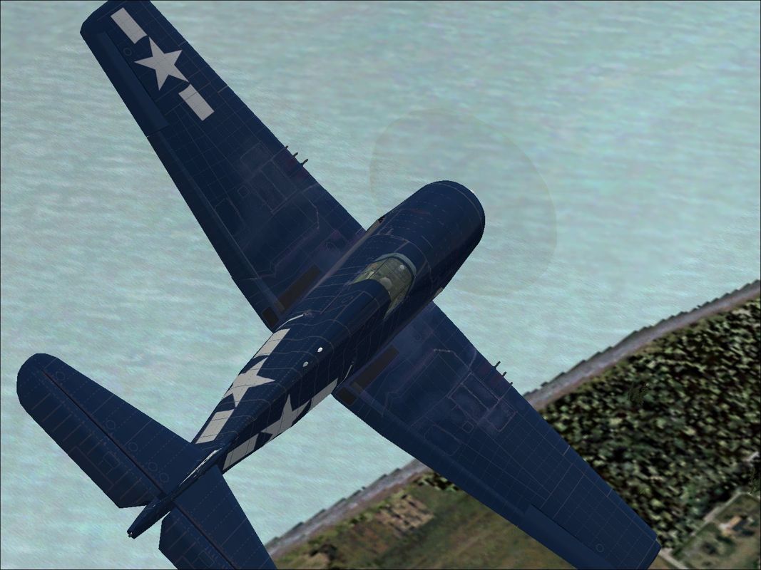 Combat Collectors: Second Edition (Windows) screenshot: The F6F-5 Hellcat in flight.