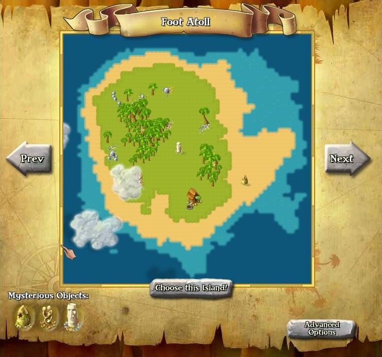 My Tribe (Browser) screenshot: Hmm. This looks like a nice island.