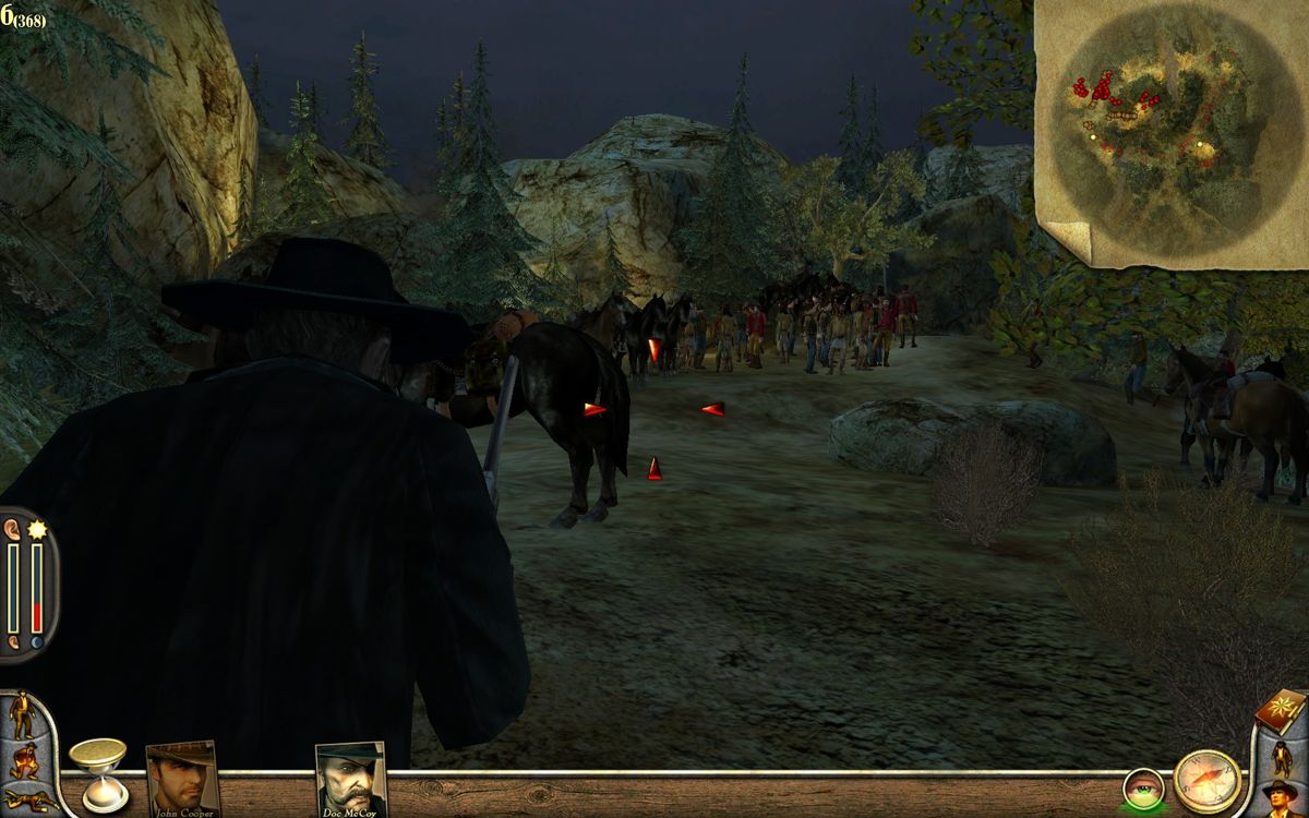 Desperados 2: Cooper's Revenge (Windows) screenshot: Well, direct assault is out of the question, 100 to 1 is no-go.