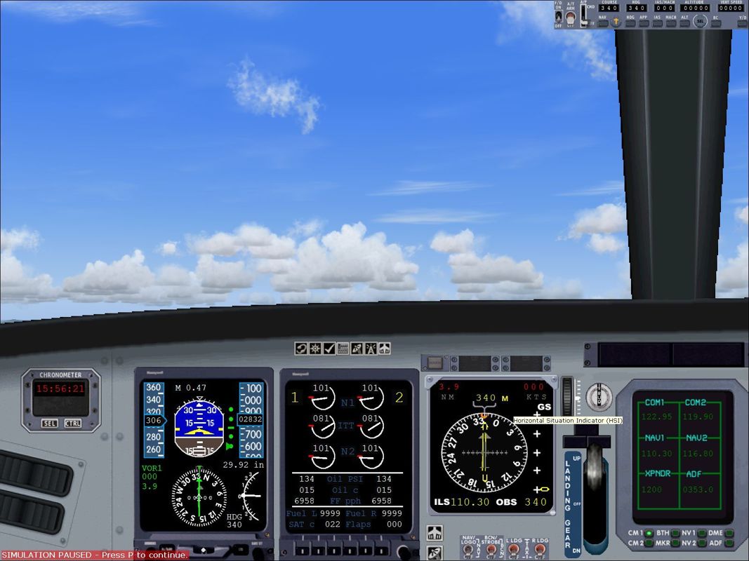 Combat Collectors: Second Edition (Windows) screenshot: The B-2 stealth bomber 'Spirit of New York' cockpit view.