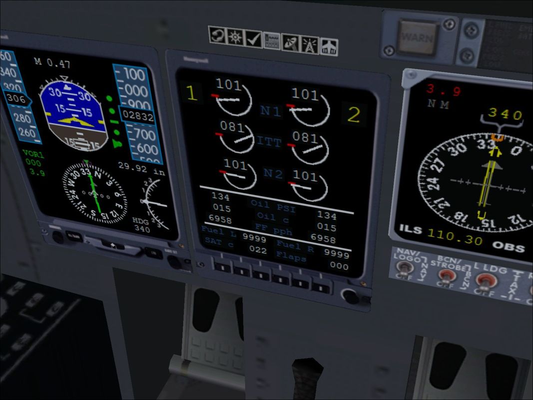 Combat Collectors: Second Edition (Windows) screenshot: The B-2 stealth bomber 'Spirit of New York' virtual cockpit view.