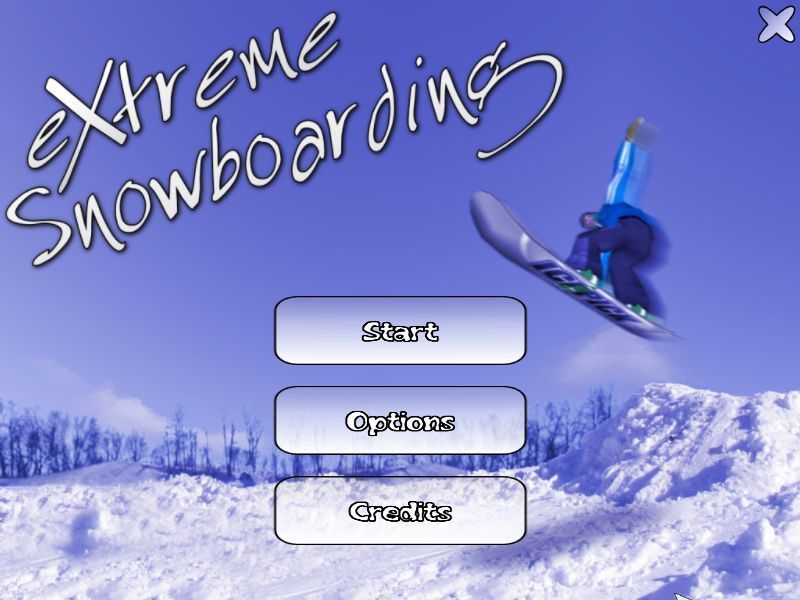 Extreme Snowboarding (Windows) screenshot: The game's menu screen.