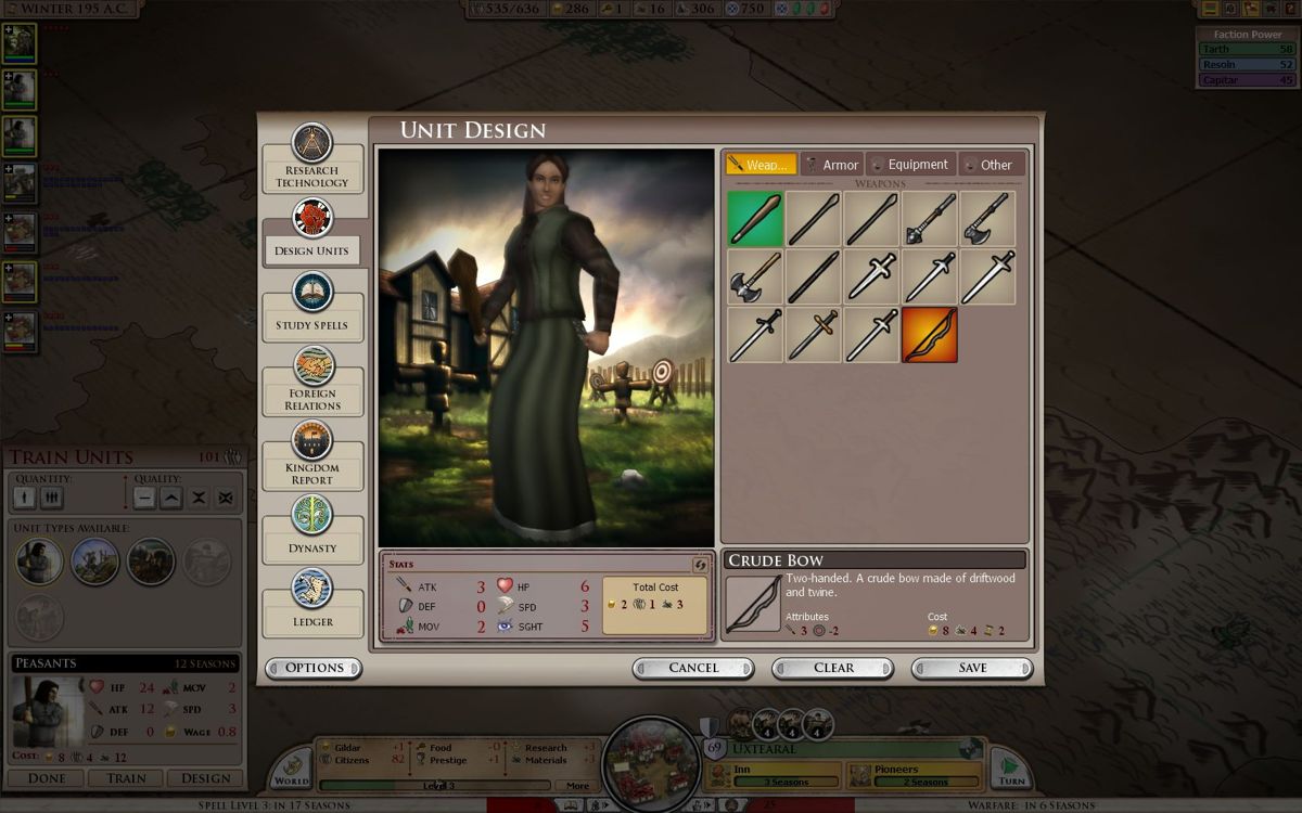 Elemental: War of Magic (Windows) screenshot: You can design some very powerful units, if you can afford their price