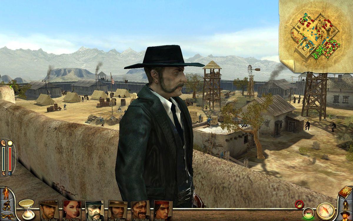 Desperados 2: Cooper's Revenge (Windows) screenshot: Nice view from the fort, but this is no time for sight-seeing.
