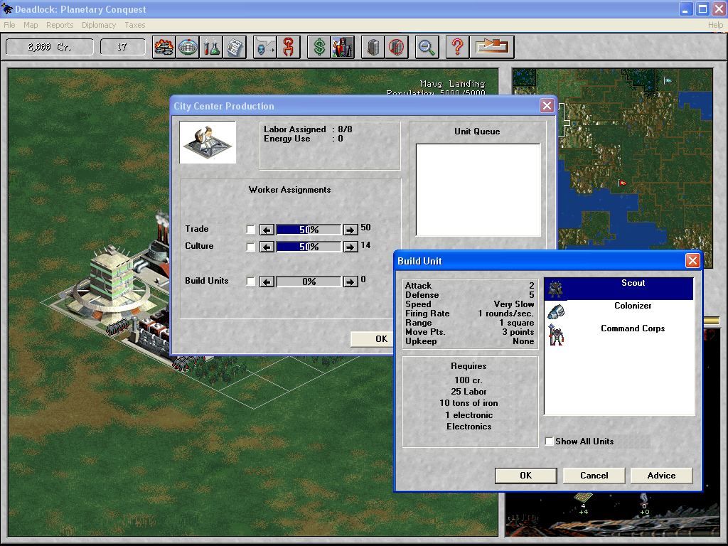 Deadlock: Planetary Conquest (Windows) screenshot: City Center production units