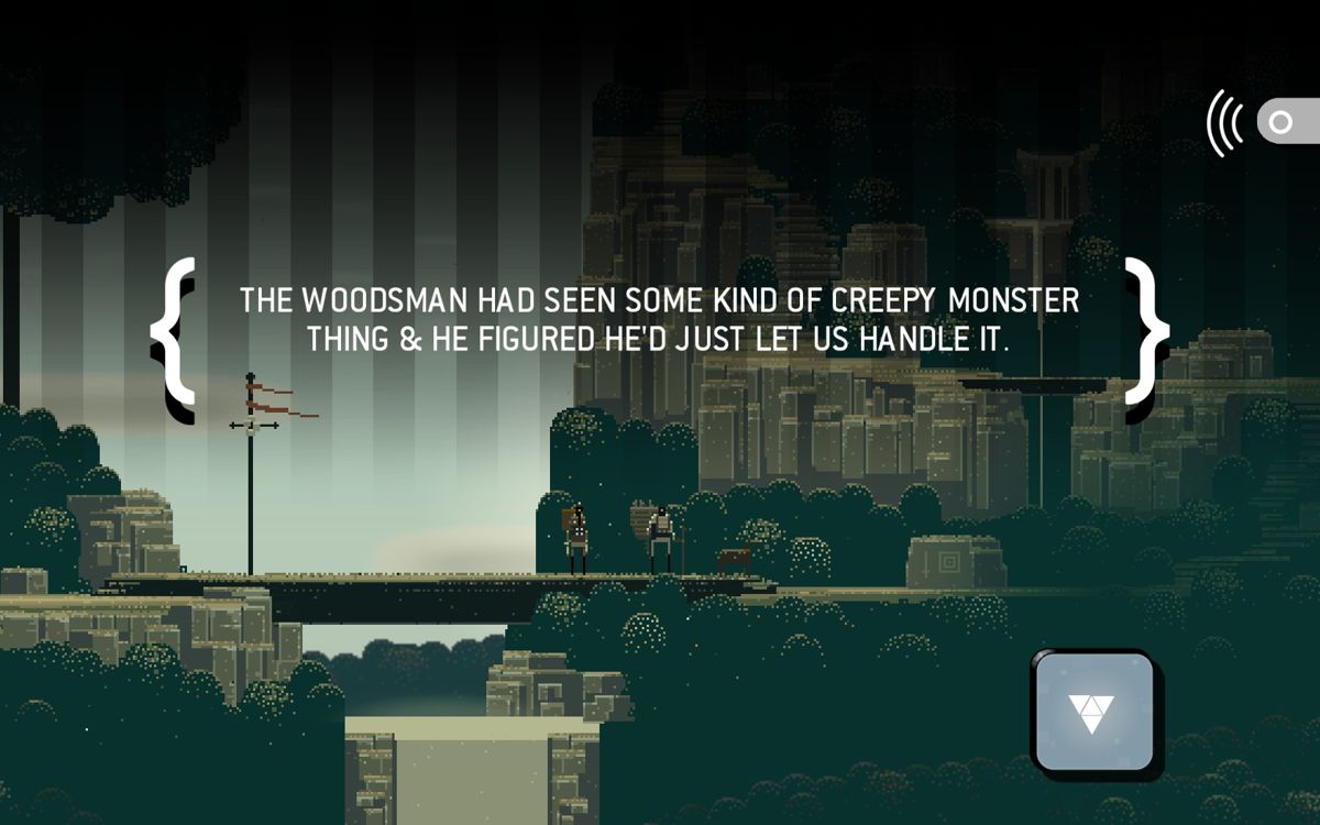 Superbrothers: Sword & Sworcery EP (Windows) screenshot: He saw a monster...
