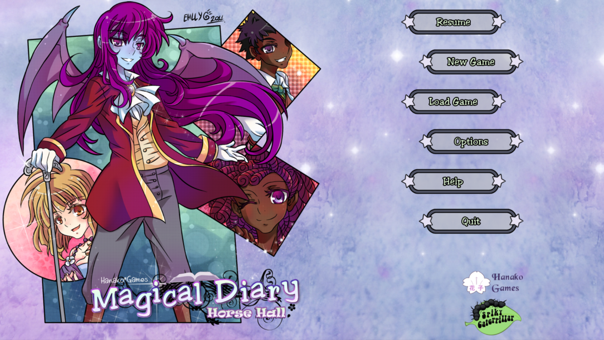 Magical Diary: Horse Hall (Linux) screenshot: Title screen