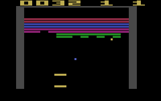 Super Breakout (Atari 2600) screenshot: Double breakout