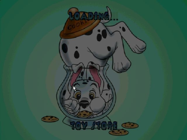 Disney's 102 Dalmatians: Puppies to the Rescue (Windows) screenshot: There's a short delay while the game loads each level.