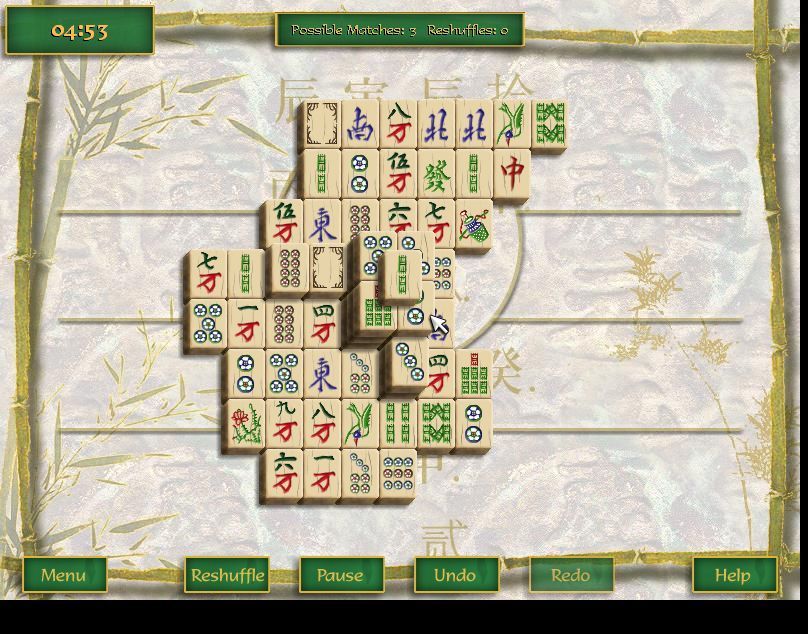 Ultimate Mahjongg 15 (Windows) screenshot: A Solitaire game in progress