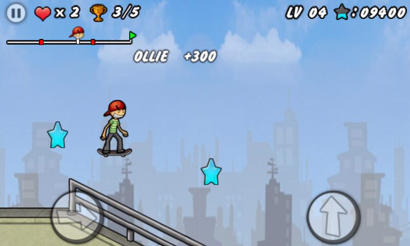 Skater Boy (Android) screenshot: Jumping +300