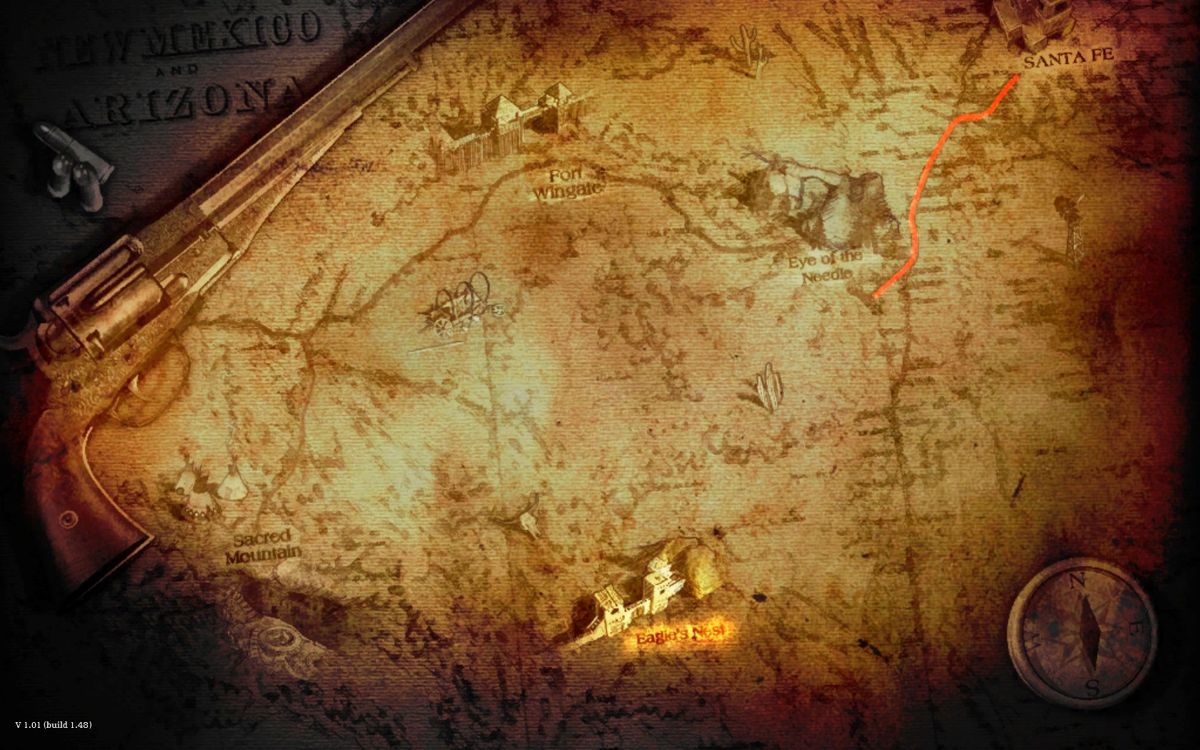 Desperados 2: Cooper's Revenge (Windows) screenshot: Loading screen shows the entire map.