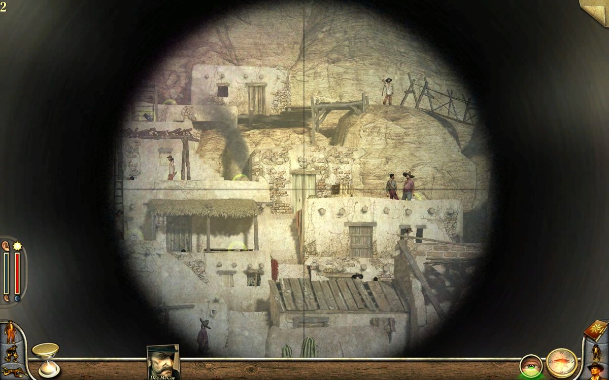 Desperados 2: Cooper's Revenge (Windows) screenshot: Doc is the only character that can handle a sniper rifle.