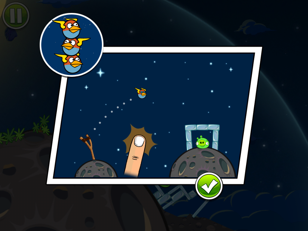 Angry Birds: Space (iPad) screenshot: Tutorial