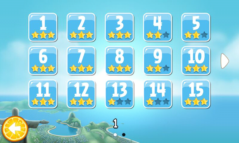 Angry Birds: Rio (Android) screenshot: Level select screen