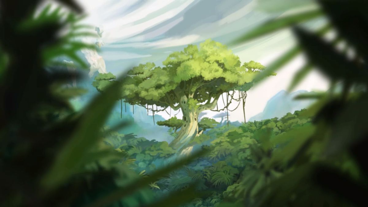 Rayman Origins (Windows) screenshot: Intro scene - nice tree...