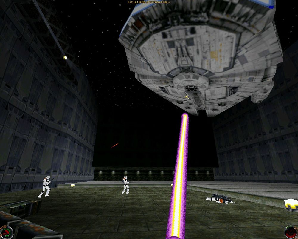 Star Wars: Jedi Knight - Mysteries of the Sith (Windows) screenshot: Han Solo makes a secret cameo.