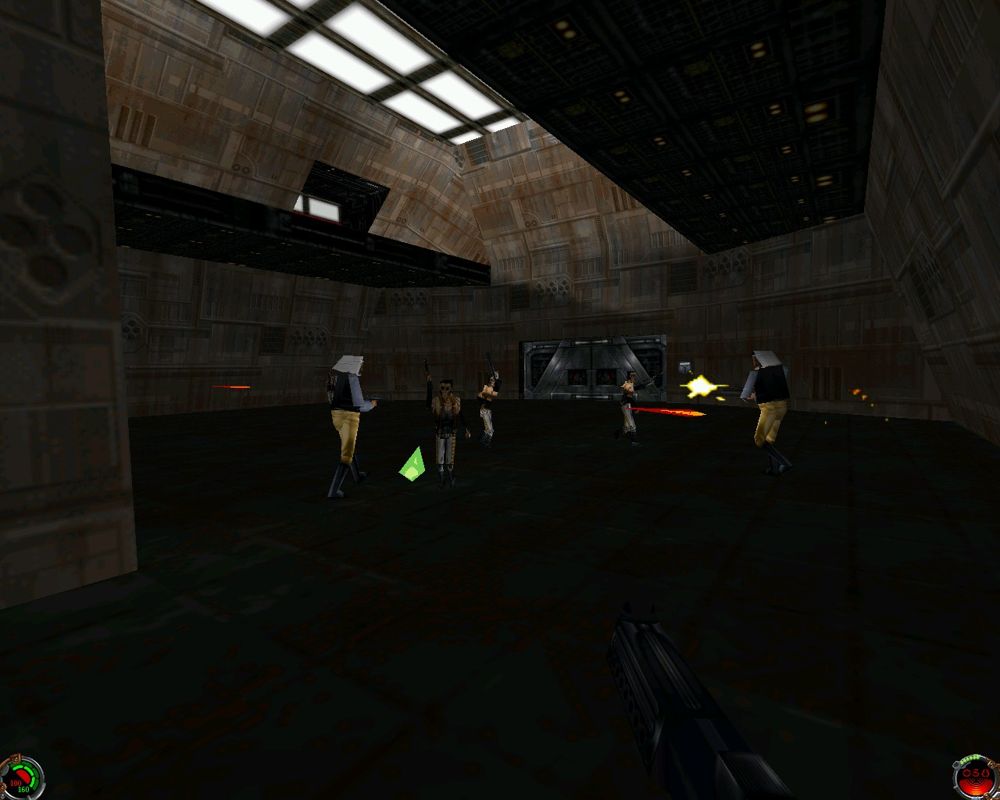 Star Wars: Jedi Knight - Mysteries of the Sith (Windows) screenshot: AI upgrades allow two factions to fight each other.