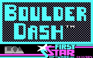 Super Boulder Dash (PC Booter) screenshot: Boulder Dash I: title screen (CGA)