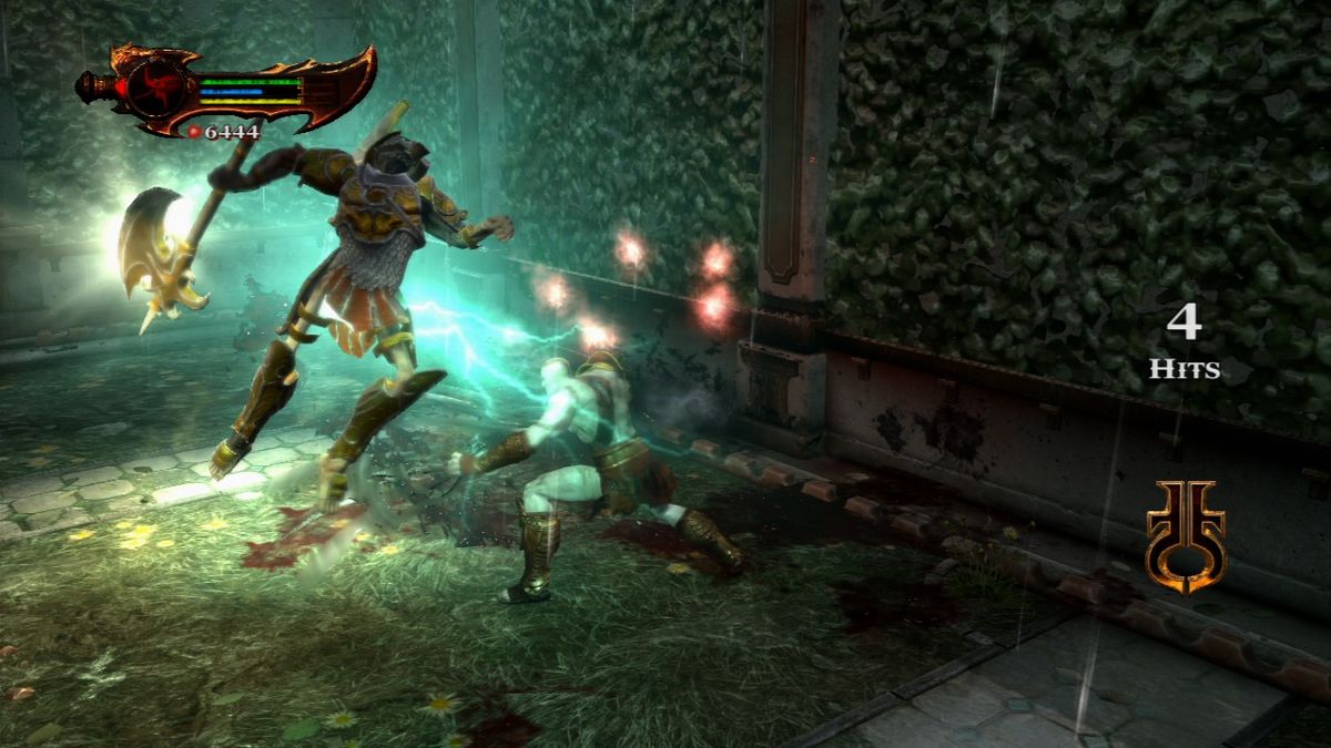 God of War III (PlayStation 3) screenshot: Lightning strike can easily throw away simple grunts.