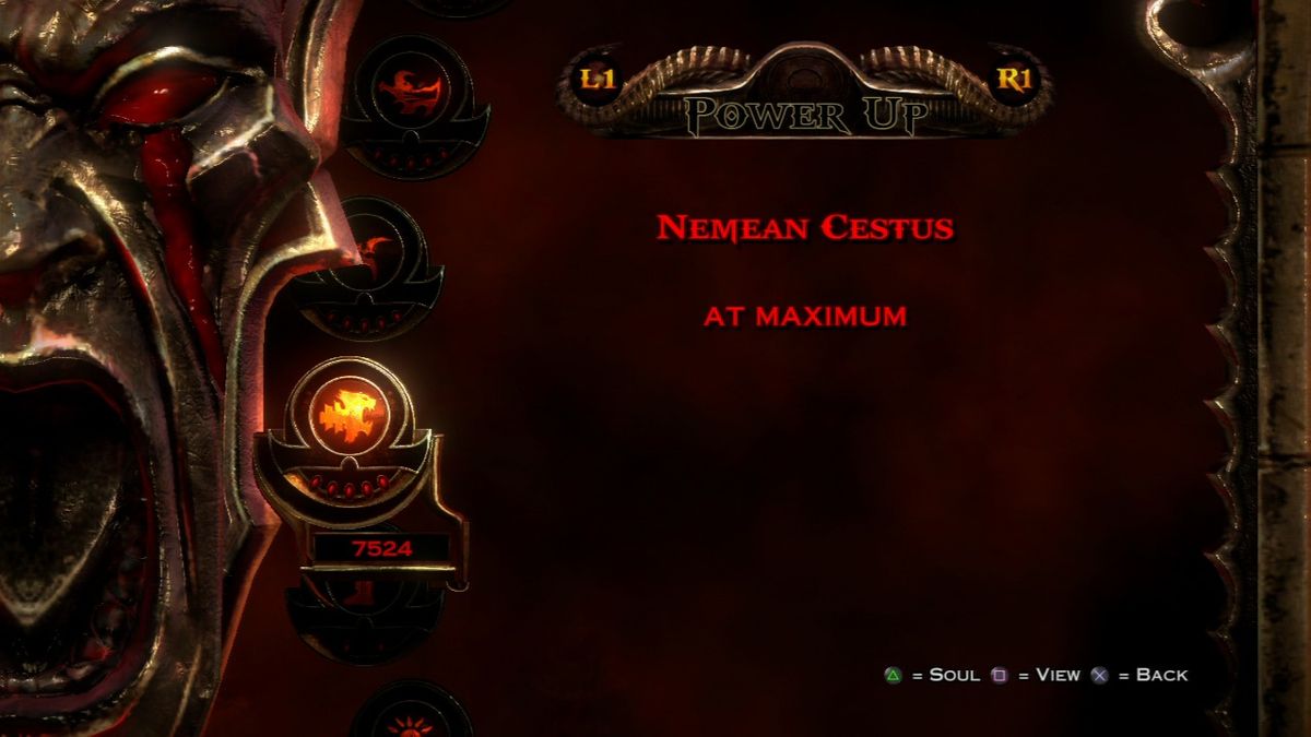 God of War III (PlayStation 3) screenshot: Collect red orbs to power up your weapons and deal greater damage.