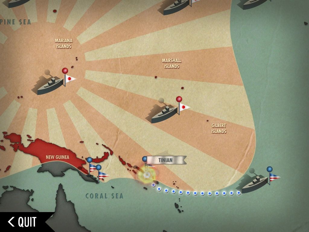 iBomber Defense: Pacific (iPad) screenshot: Campaign map