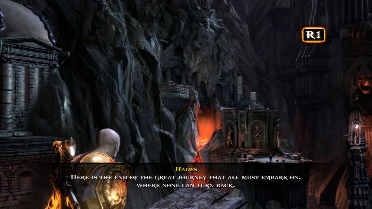 God of War III (PlayStation 3) screenshot: At certain vistas you'll be able to zoom and full explore the distant landscape.