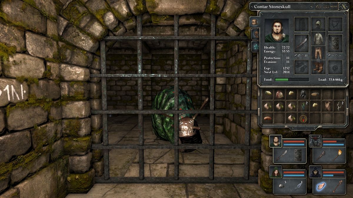 Legend of Grimrock (Windows) screenshot: Inventory Screen